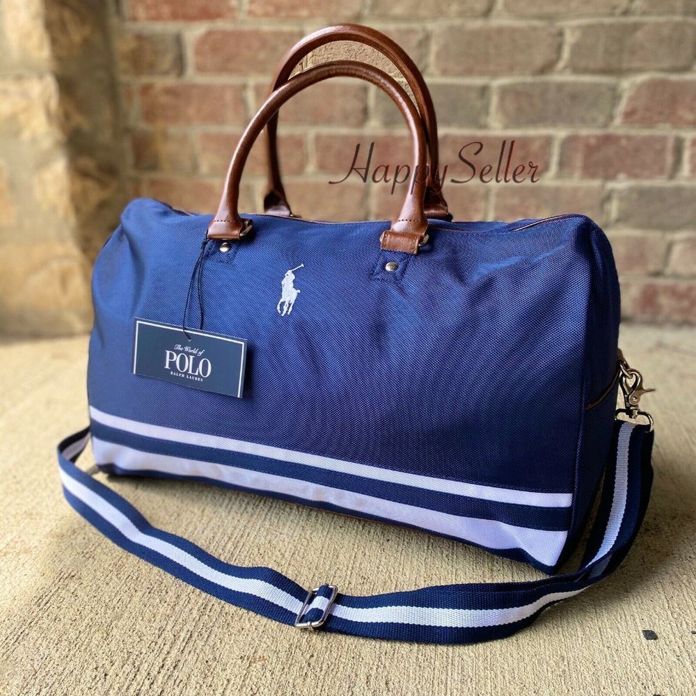 Ralph Lauren POLO Duffle Bag Gym Canvas Weekender Holdall Luggage Carryon New - Picture 4 of 8